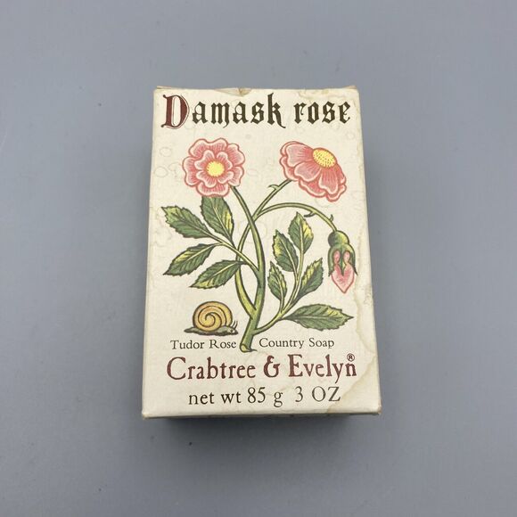 Crabtree & Evelyn Damask Rose Tudor Rose Country Bar Soap Box 3.5 Oz 3029 - Picture 1 of 6